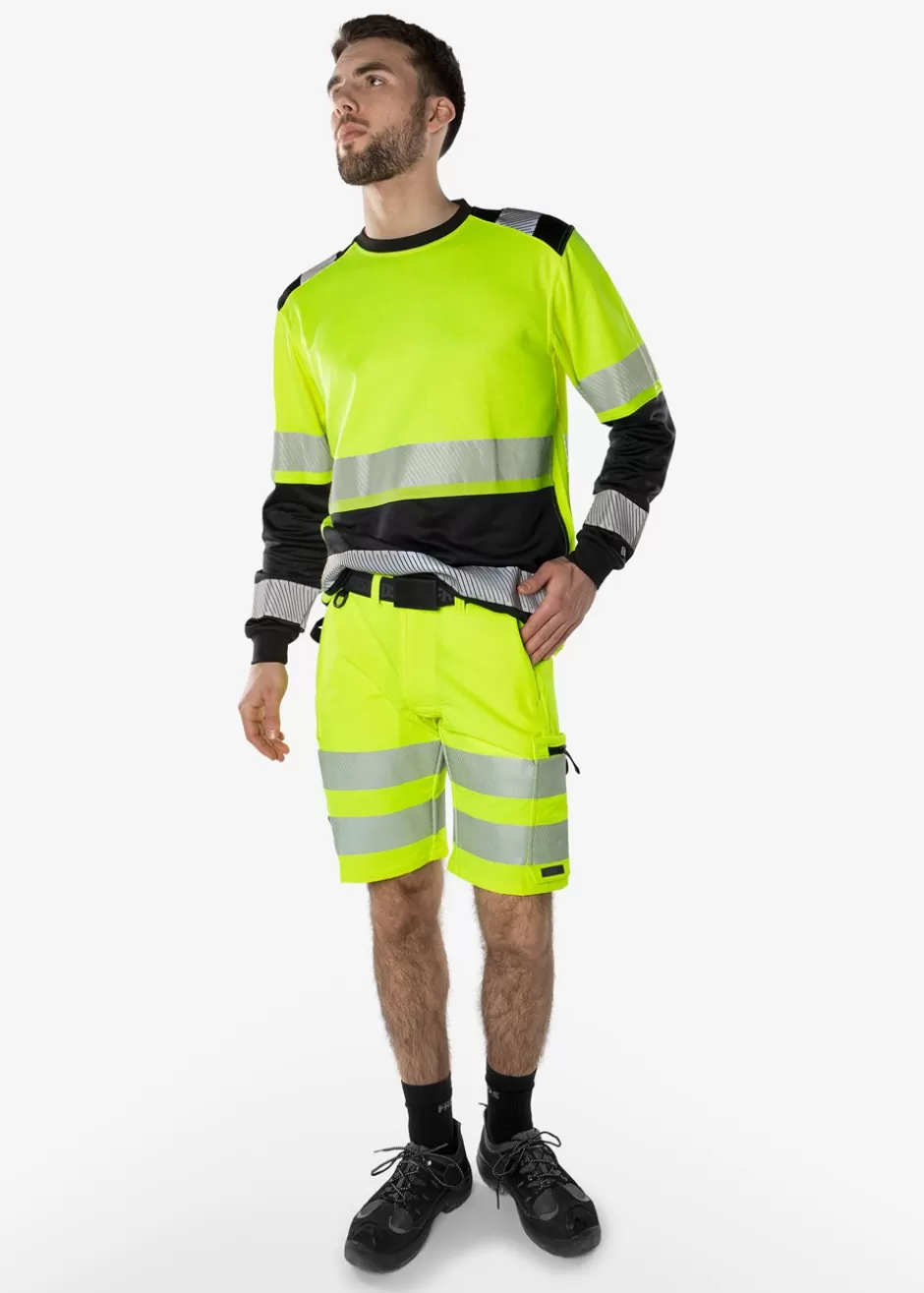 Fristads High Vis Green Stretch Korte Broek Klasse 2 2648 GSTP<Heren Korte Broek | Korte Broek