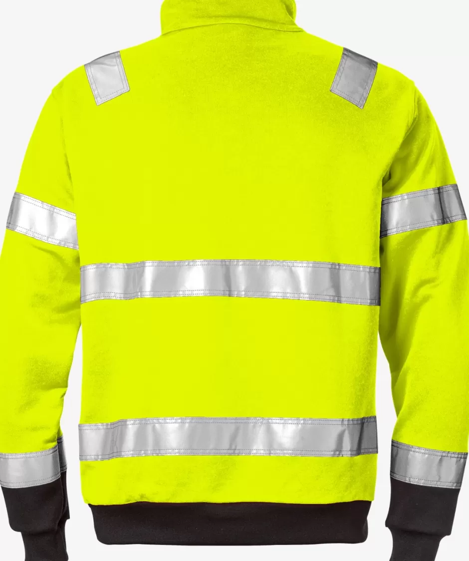 Fristads High Vis Sweatshirt Met Korte Rits Klasse 3 728 SHV<Heren Sweatshirts | Sweatshirts