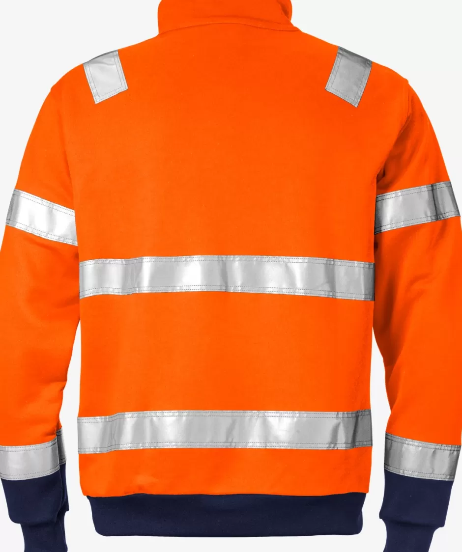 Fristads High Vis Sweatshirt Met Korte Rits Klasse 3 728 SHV<Heren Sweatshirts | Sweatshirts