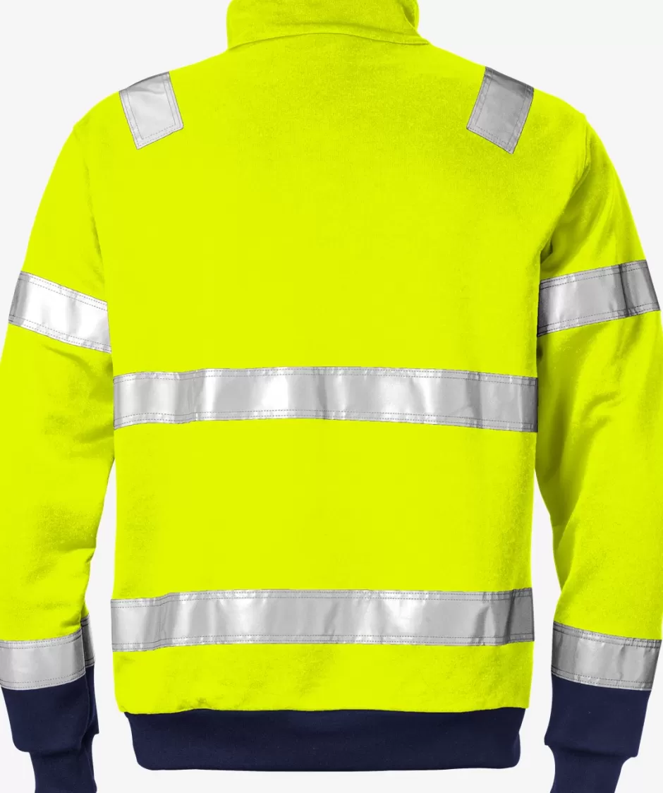 Fristads High Vis Sweatshirt Met Korte Rits Klasse 3 728 SHV<Heren Sweatshirts | Sweatshirts
