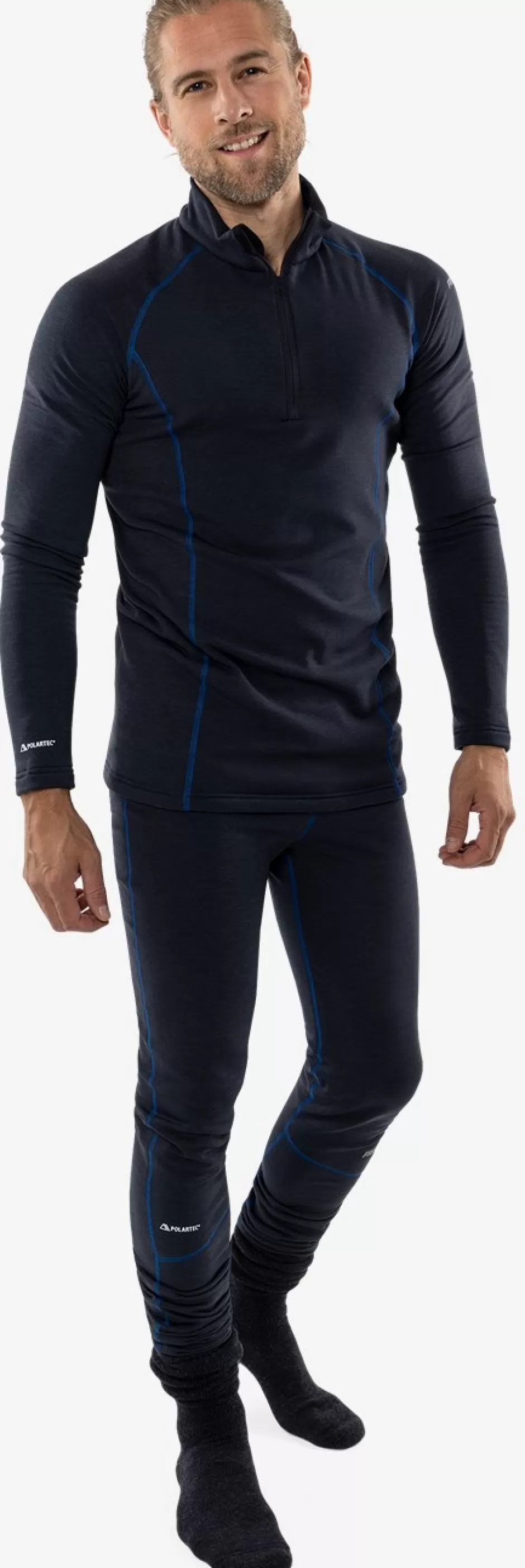 Fristads Polartec® T-shirt Lange Mouwen Met Korte Rits 7078 PT<Heren Basislaag | Basislaag Tops